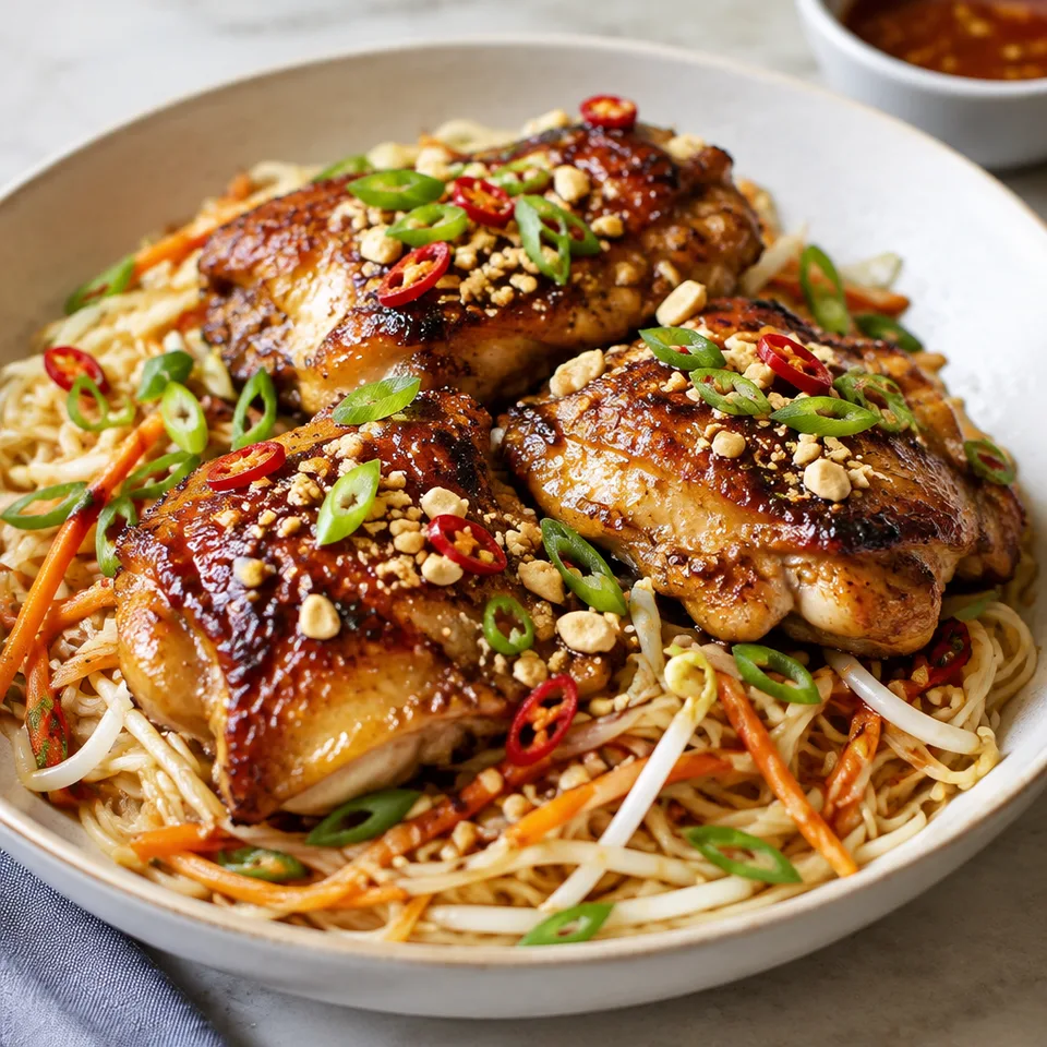 One Pot Thai Chicken Thighs + Noodles — serving inspiration