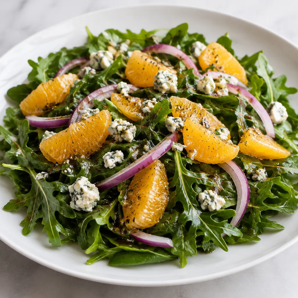 Orange and Arugula Salad with Red Onion and Gorgonzola — serving inspiration