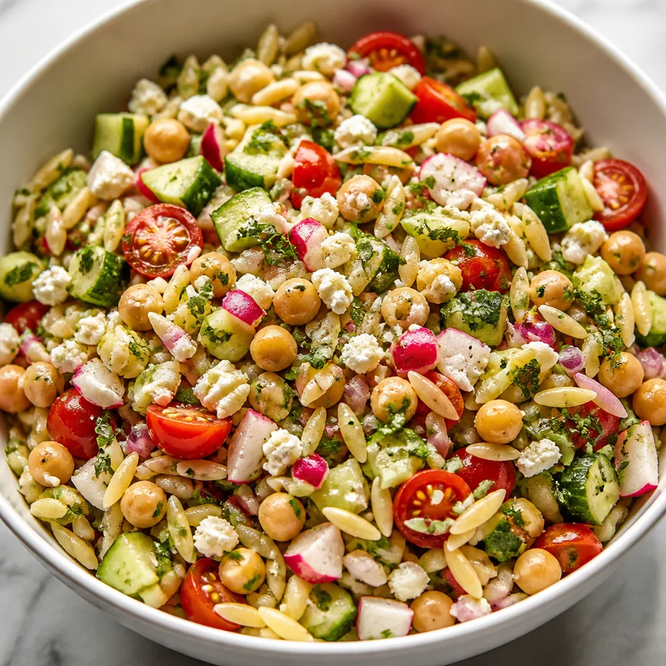 Orzo Pasta Salad with Mint + Feta — serving inspiration