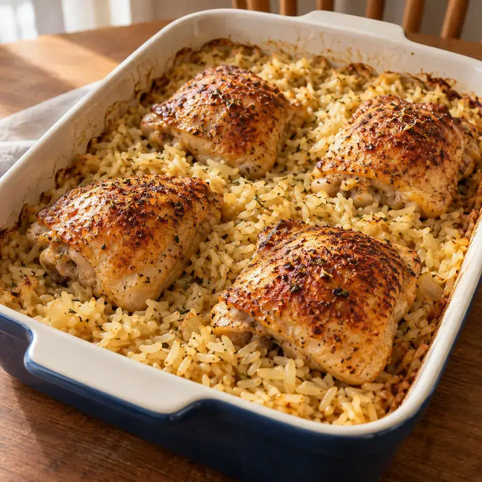 Oven Baked Chicken and Rice — serving inspiration