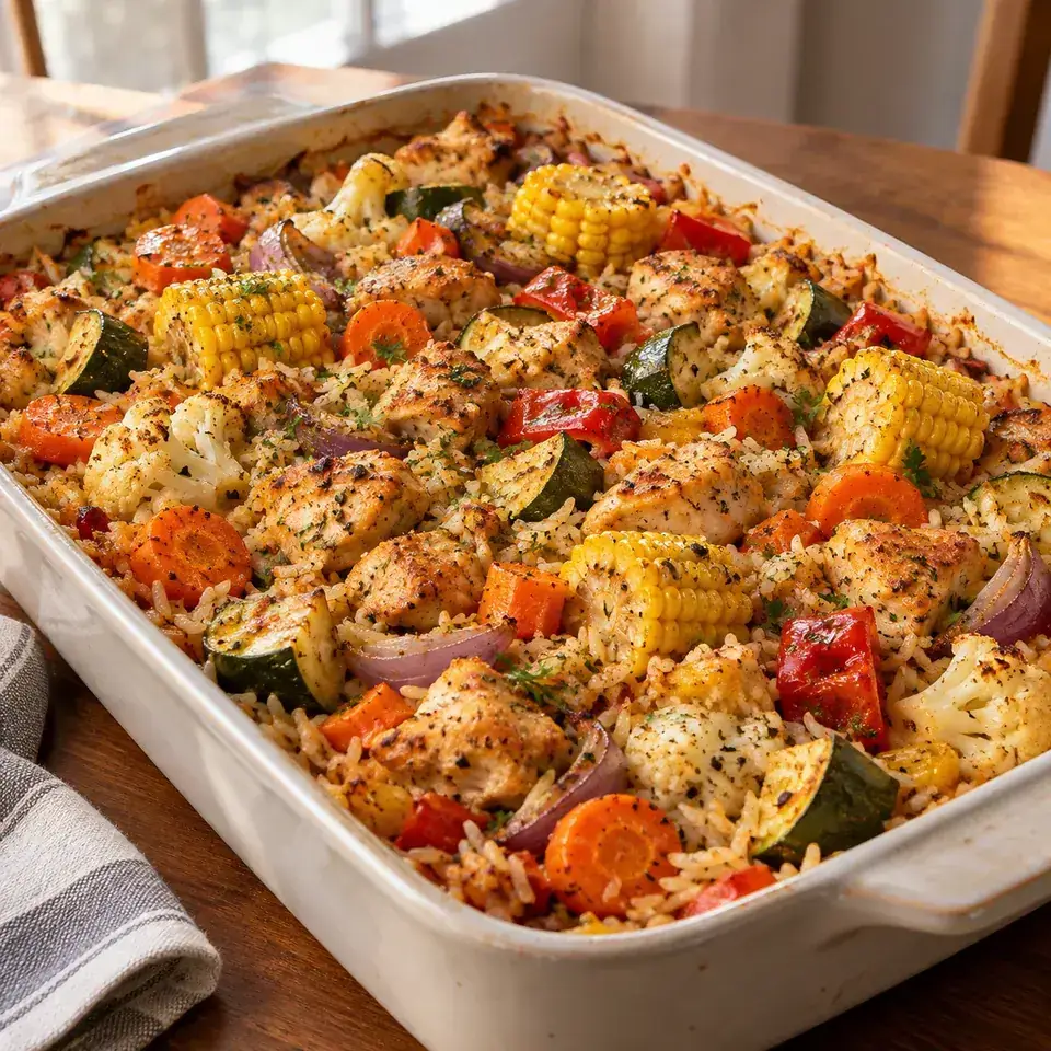 Oven Baked Rice and Vegetables — serving inspiration