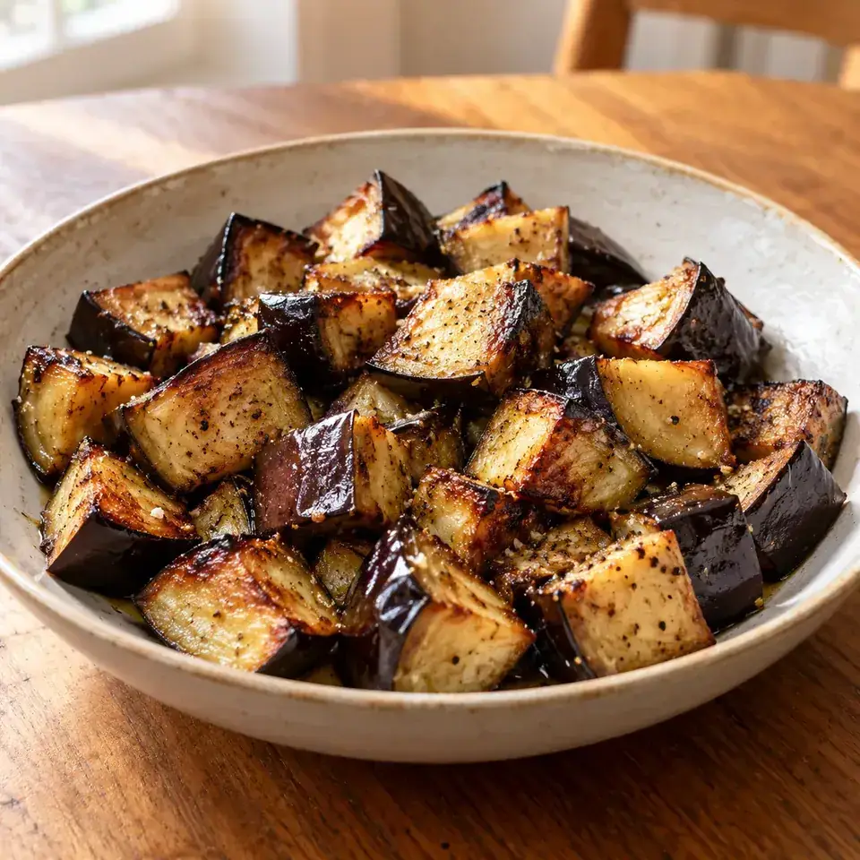Oven roasted eggplant (aubergine) — serving inspiration