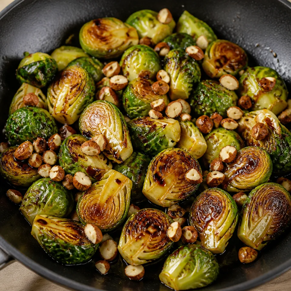 Pan Seared Brussels Sprouts Recipe — serving inspiration