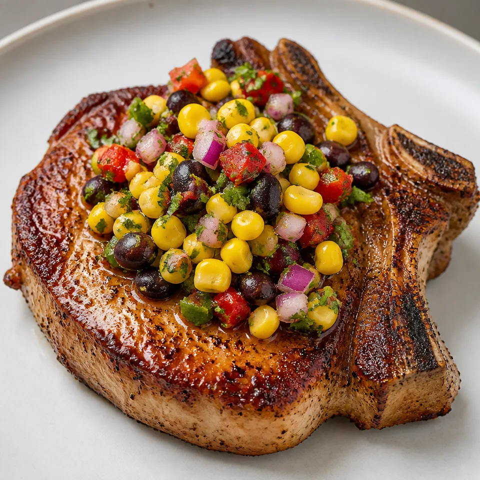 Pan Seared Pork Chops with Corn Salsa — serving inspiration
