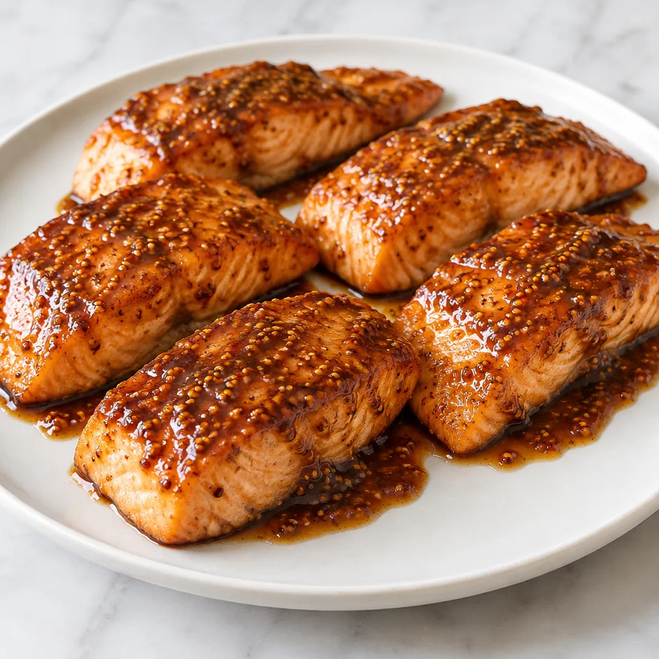 Pan-Seared Salmon with Soy Mustard Glaze — serving inspiration