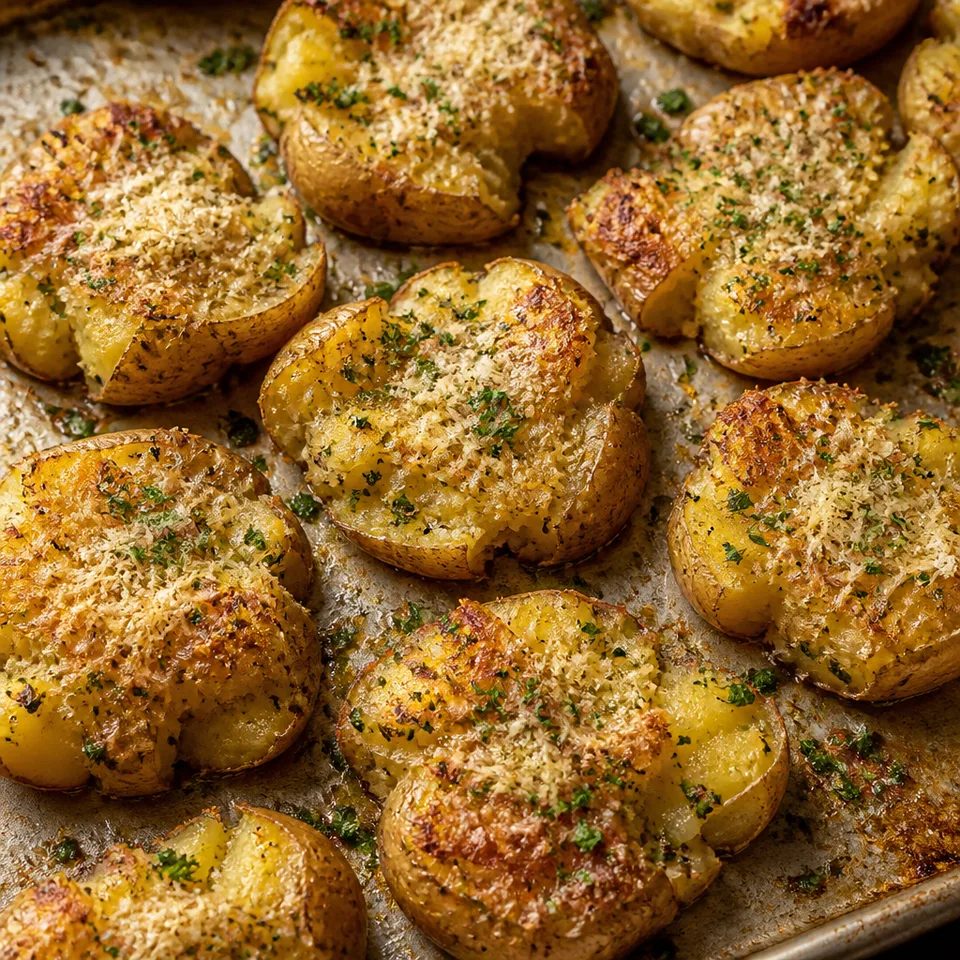 Parmesan Garlic Smashed Potatoes — serving inspiration