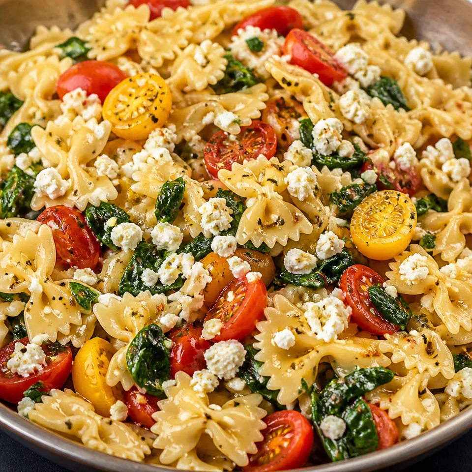 Pasta with Feta Cheese and Cherry Tomatoes — serving inspiration