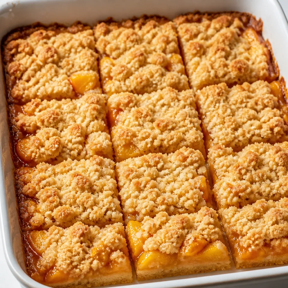 Peach Crumb Bars — serving inspiration