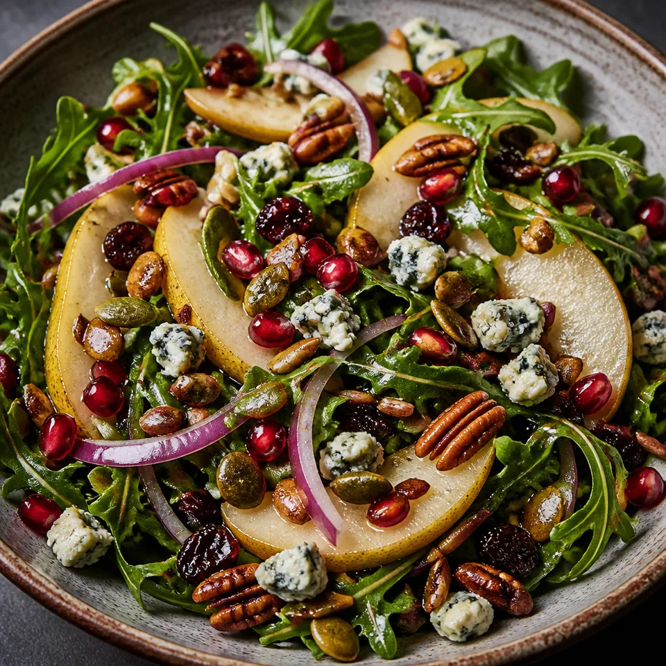 Pear Gorgonzola Salad with Fig Dressing — serving inspiration