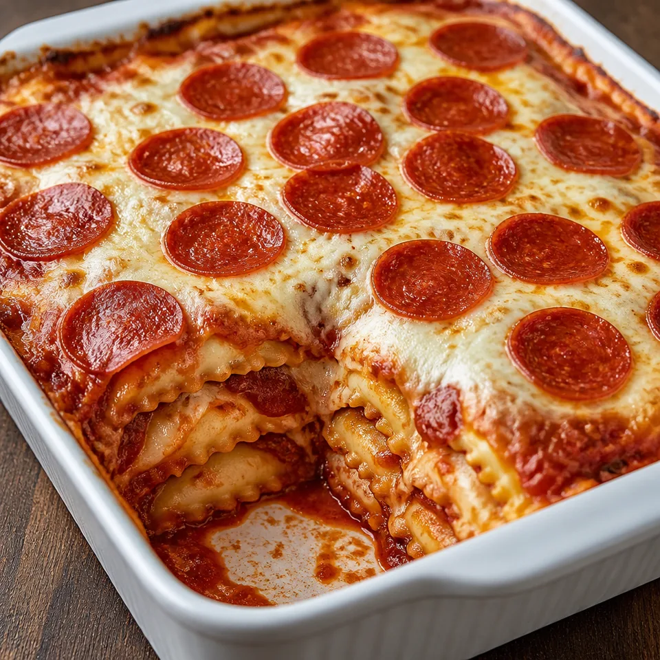 Pepperoni Ravioli Lasagna — serving inspiration