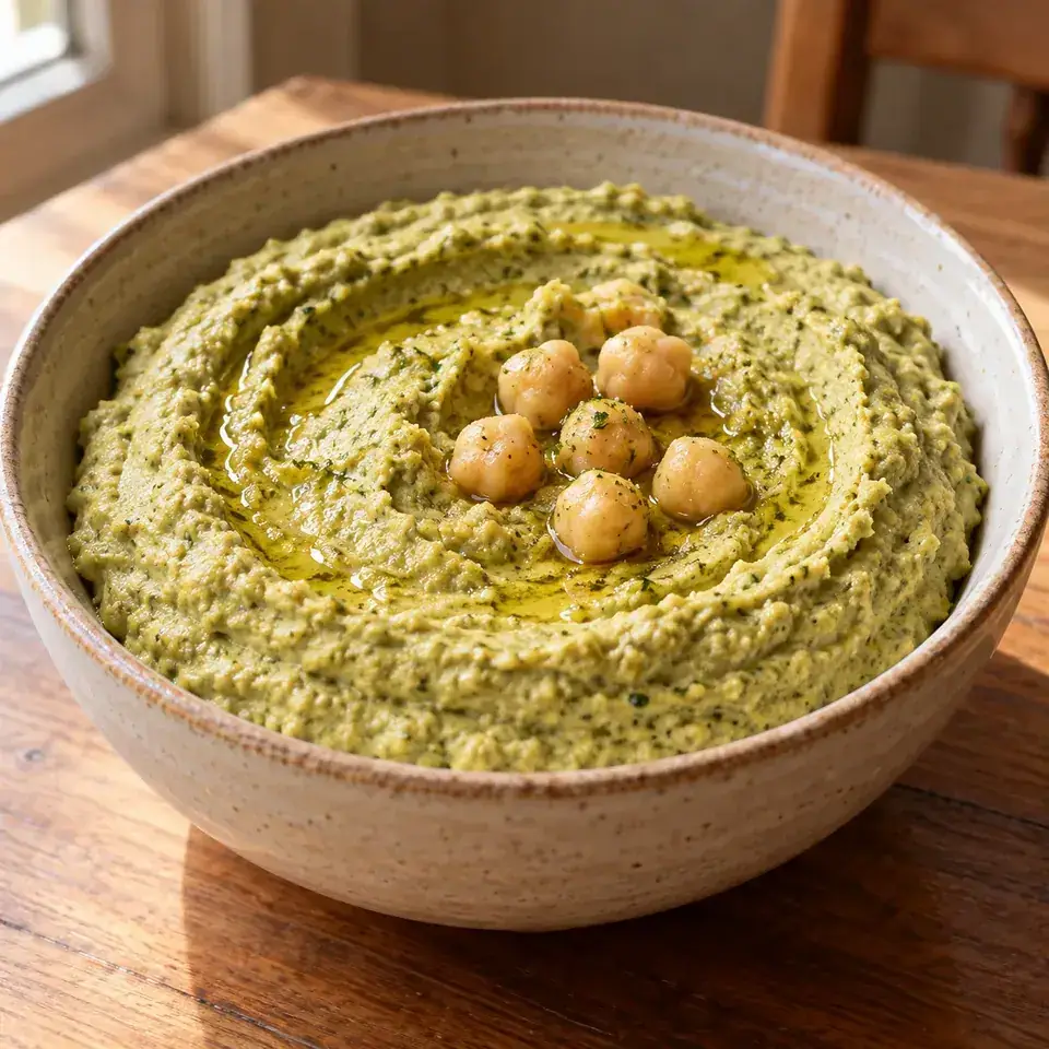 Pesto Hummus — serving inspiration
