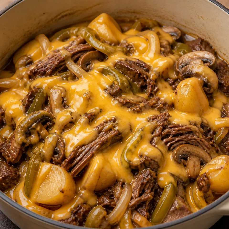Philly Cheesesteak Pot Roast — serving inspiration