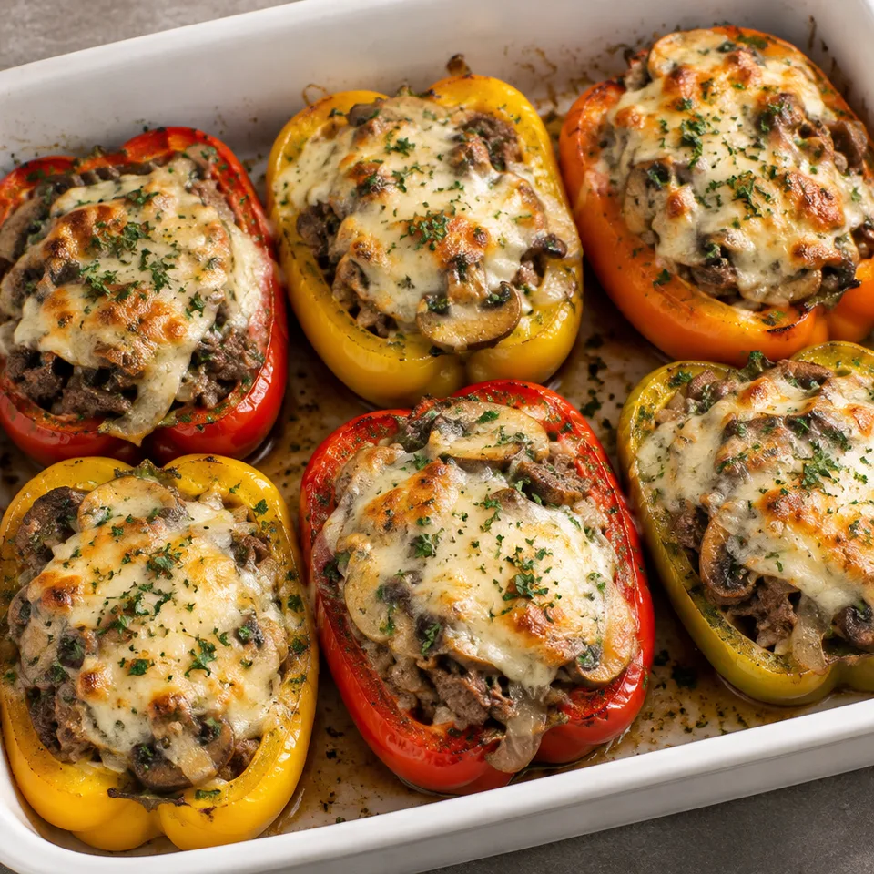 Philly Cheesesteak Stuffed Peppers — serving inspiration