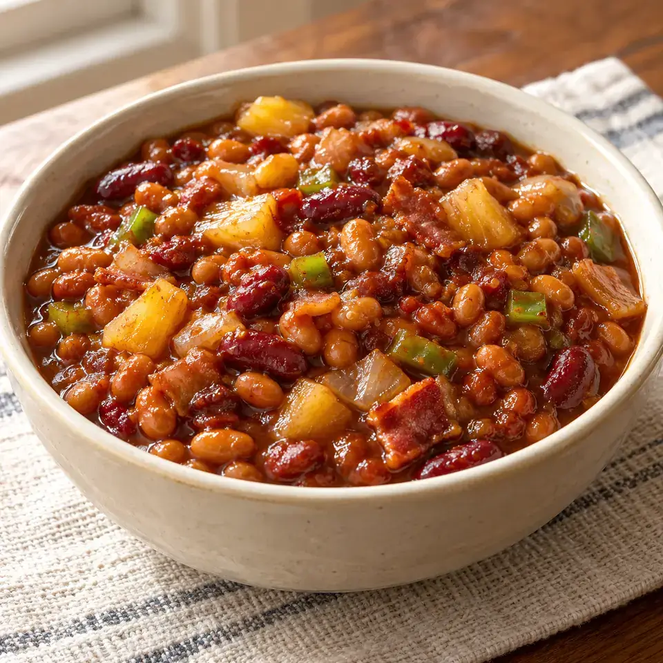 Pineapple Crock Pot Baked Beans — serving inspiration