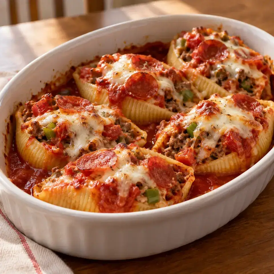 Pizza Stuffed Pasta Shells — serving inspiration