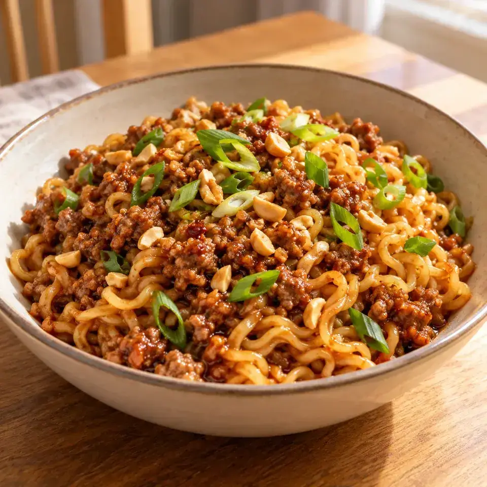 Pork and Peanut Dragon Noodles — serving inspiration