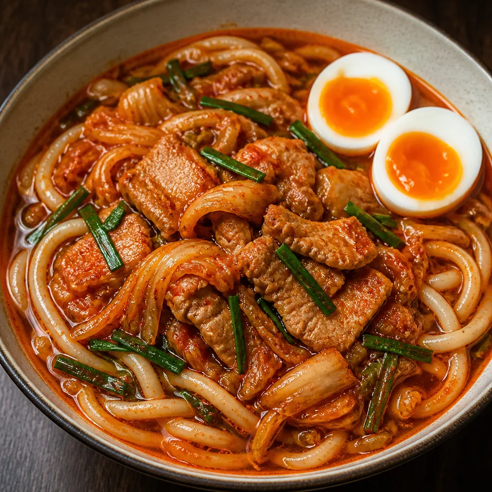 Pork & Kimchi Udon Noodle Soup — serving inspiration