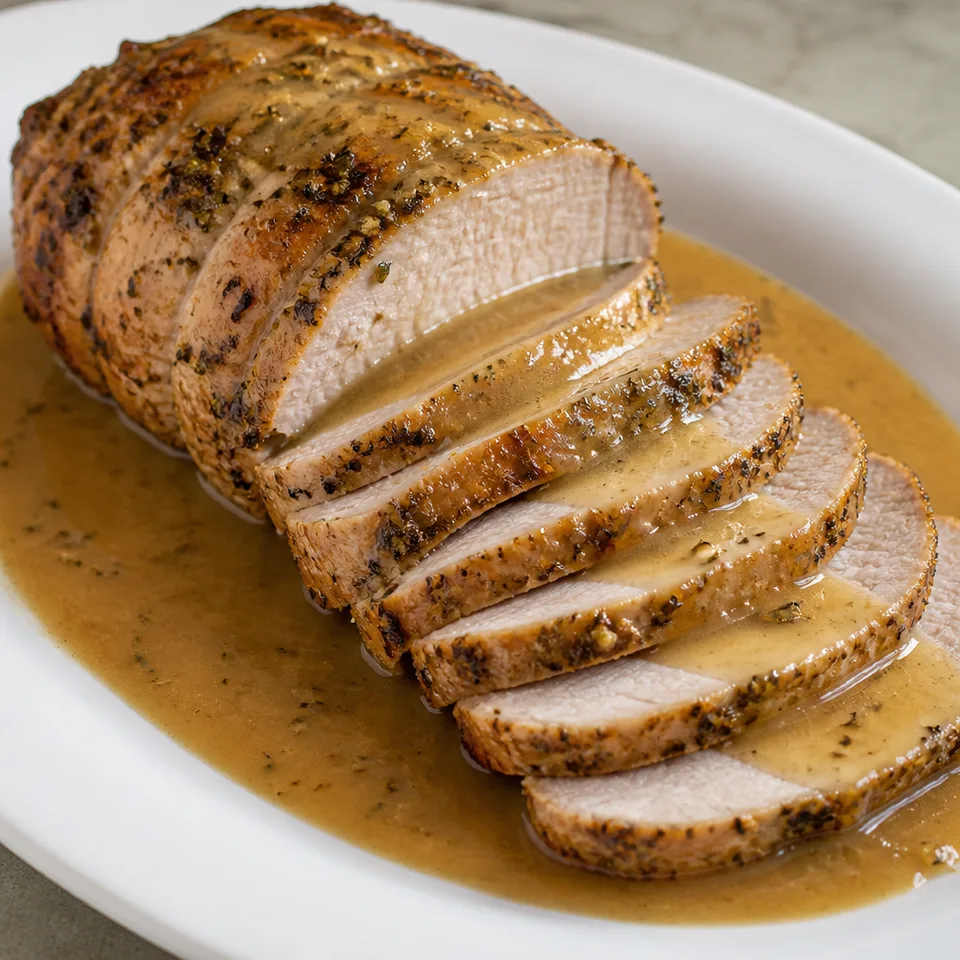 Pork Loin Roast with Gravy — serving inspiration