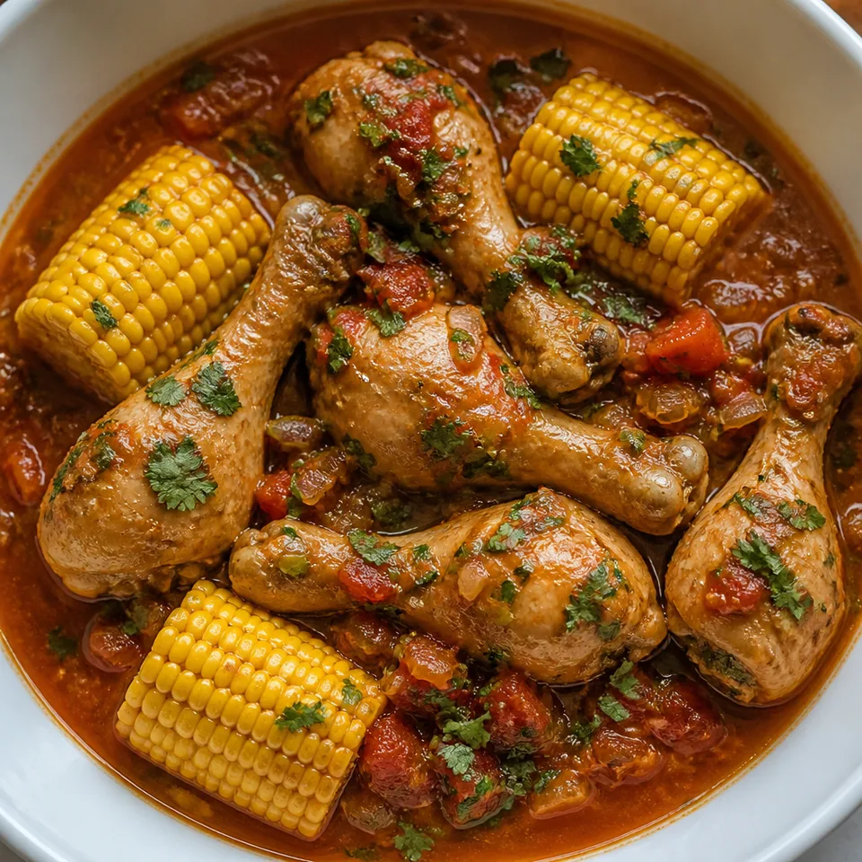 Pressure Cooker Stewed Chicken with Corn (Pollo Guisado con Maiz) — serving inspiration