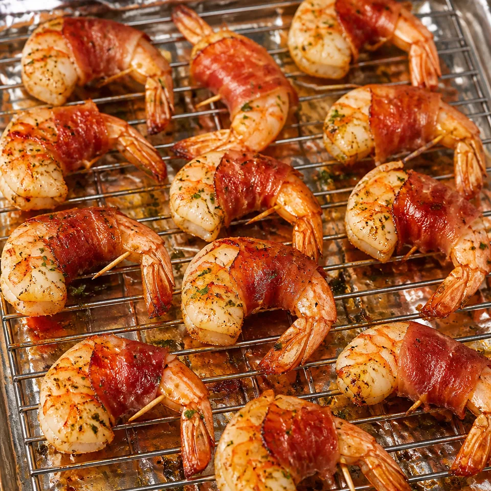Prosciutto Wrapped Honey Lemon Shrimp — serving inspiration