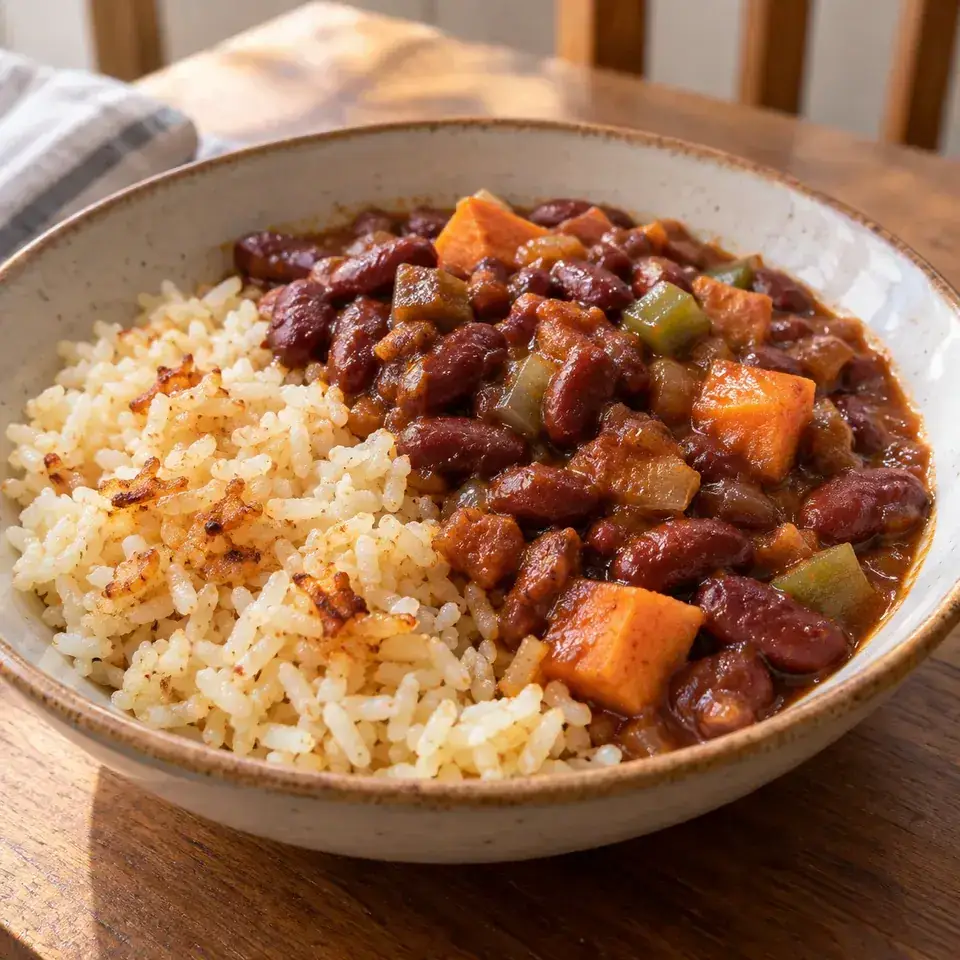 Puerto Rican Style Red Beans and Rice — serving inspiration