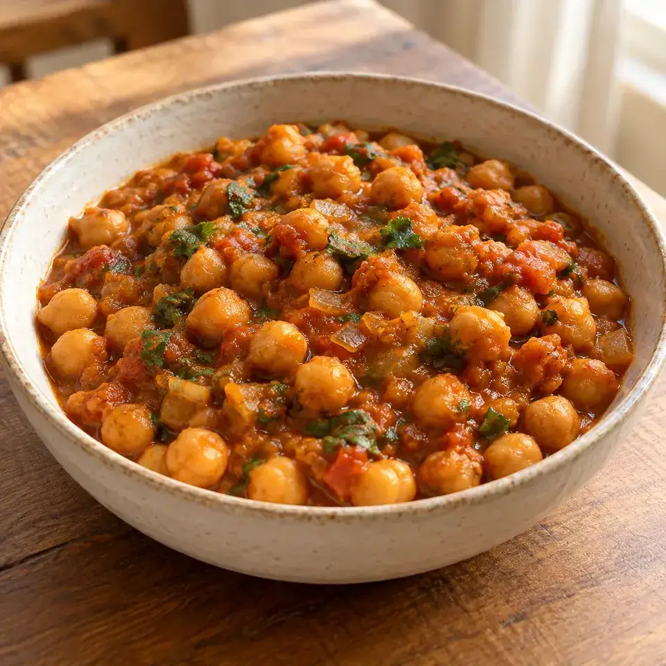 Quick Curried Chick Peas — serving inspiration