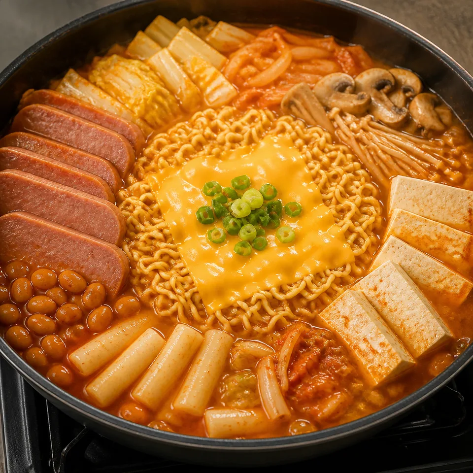 Quick & Easy Mild Budae Jjigae (Korean Army Stew) — serving inspiration