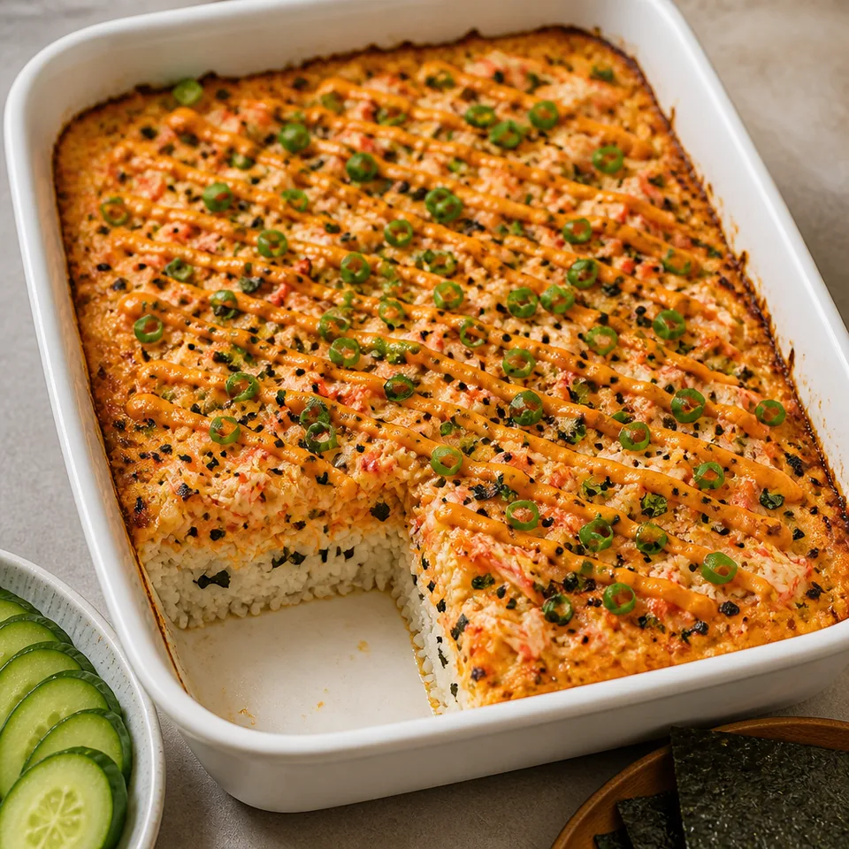 Quick & Easy Sushi Bake — serving inspiration