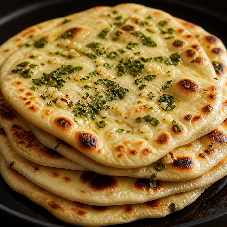 Quick Indian-Style Naan Without Yeast — serving inspiration