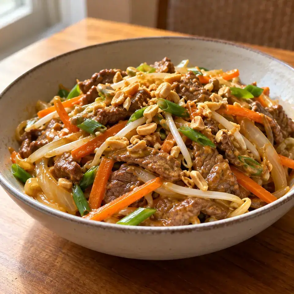 Quick Satay Peanut Stir Fry (any protein) — serving inspiration