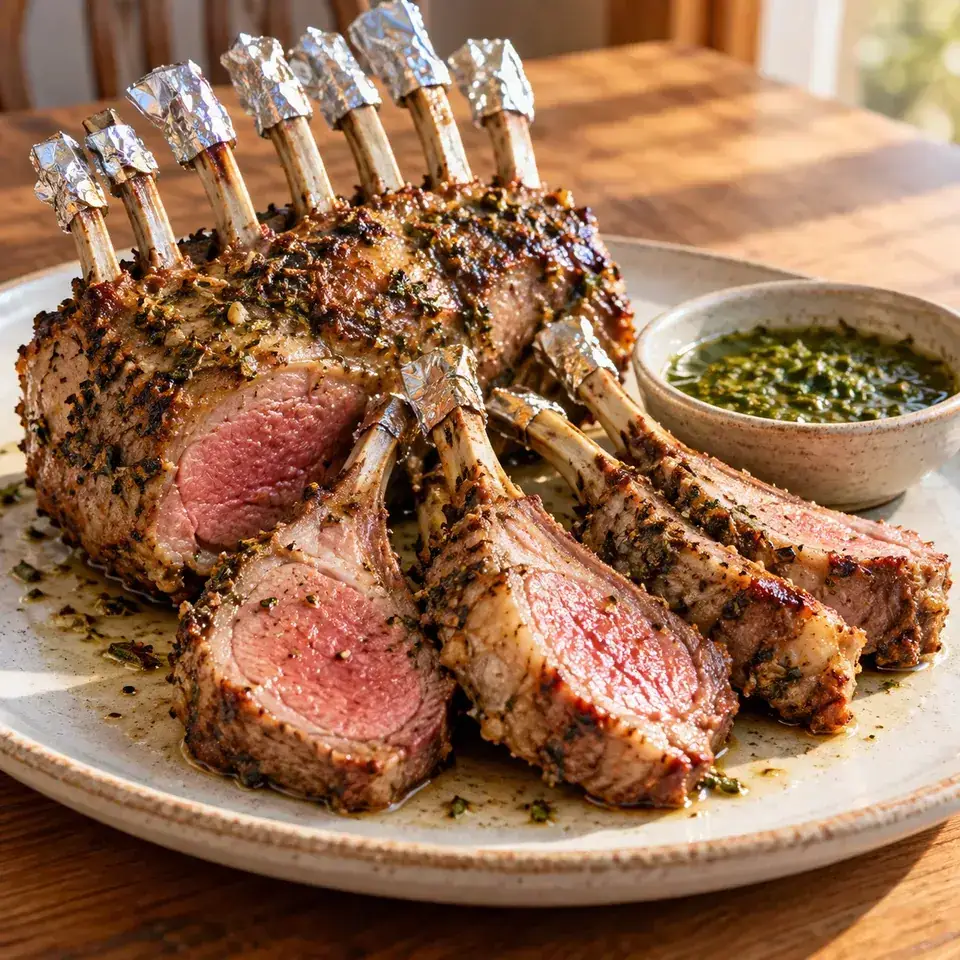 Rack of Lamb with Rosemary Garlic Marinade (Oven Roasted) — serving inspiration