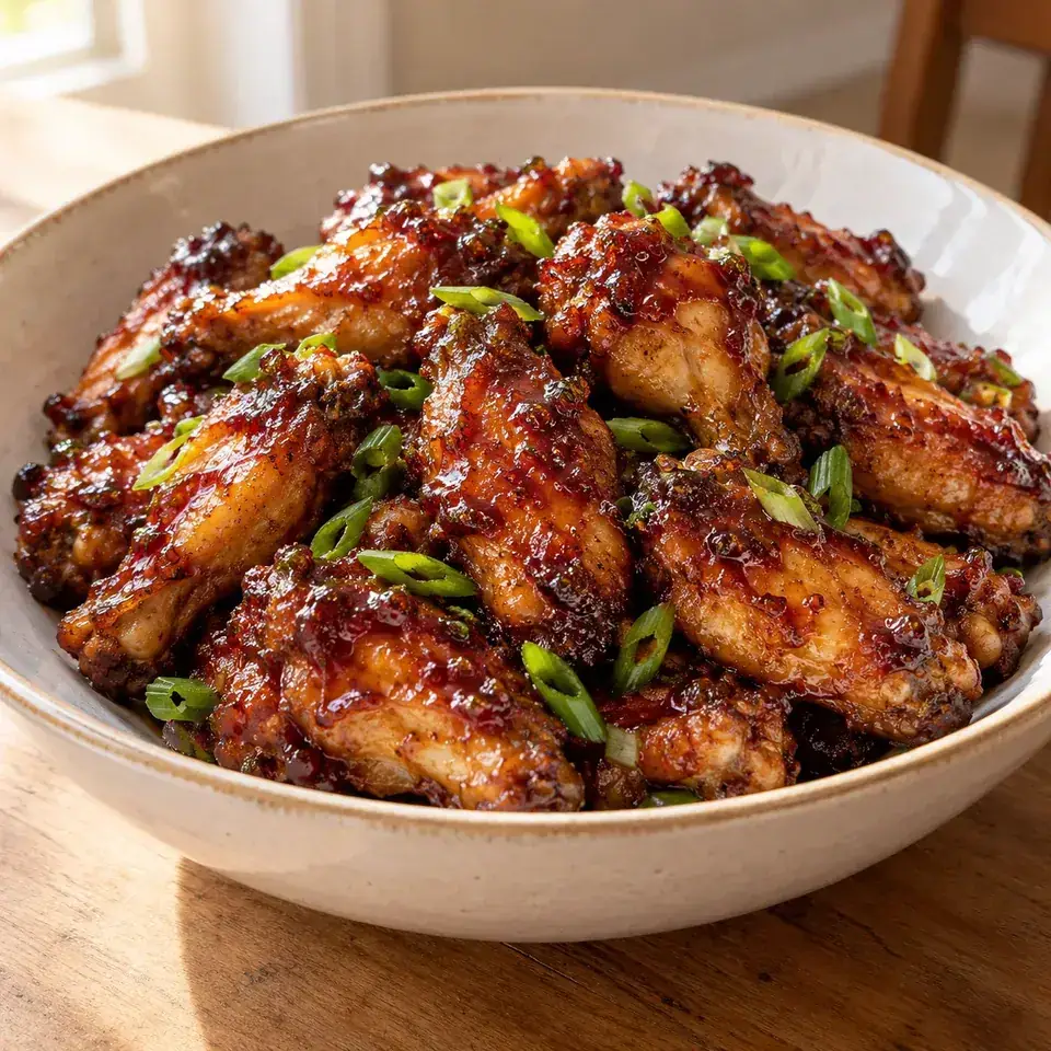 Raspberry Balsamic Baked Chicken Wings — serving inspiration