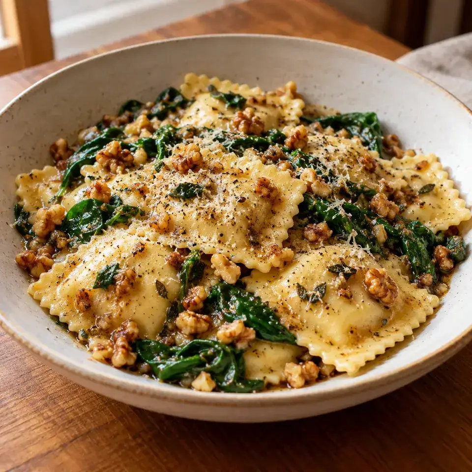 Ravioli with Sage Brown Butter Sauce — serving inspiration