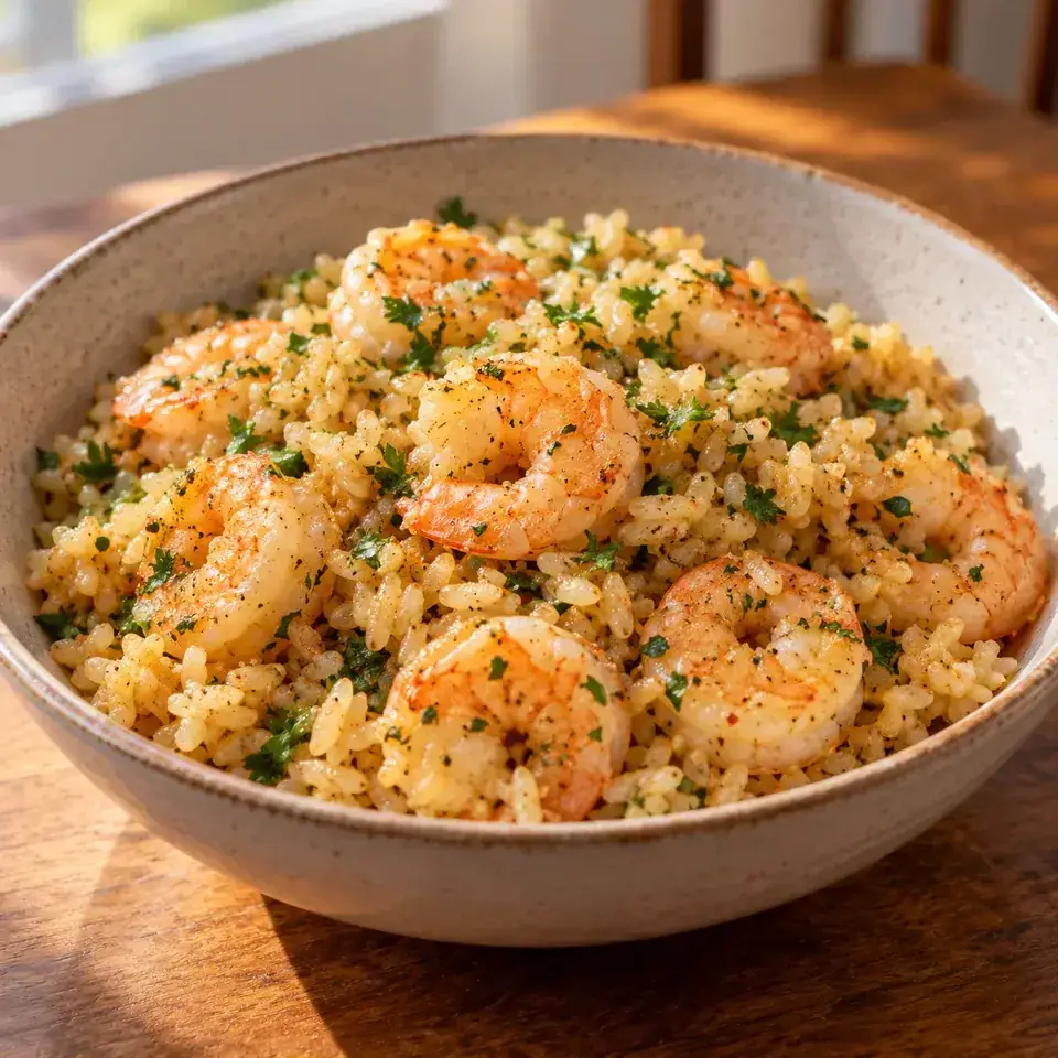Lemon Garlic Shrimp and Rice — serving inspiration