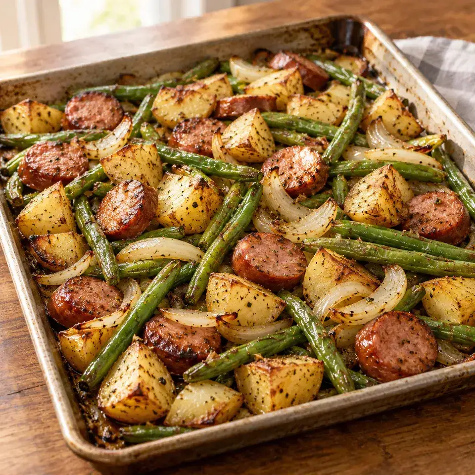 Kielbasa Potatoes and Green Beans — serving inspiration