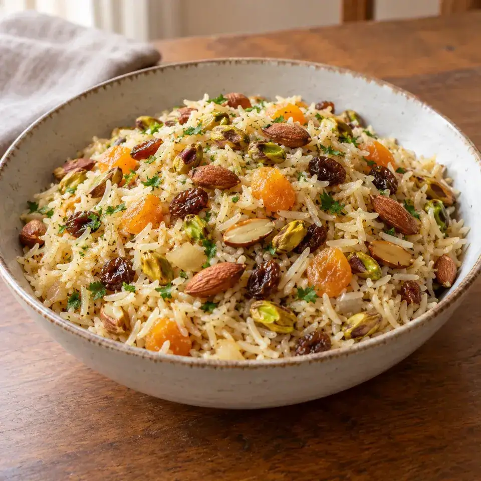 Rice Pilaf with Nuts and Dried Fruit — serving inspiration