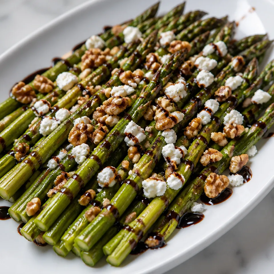 Roasted Asparagus with Balsamic and Goat Cheese — serving inspiration
