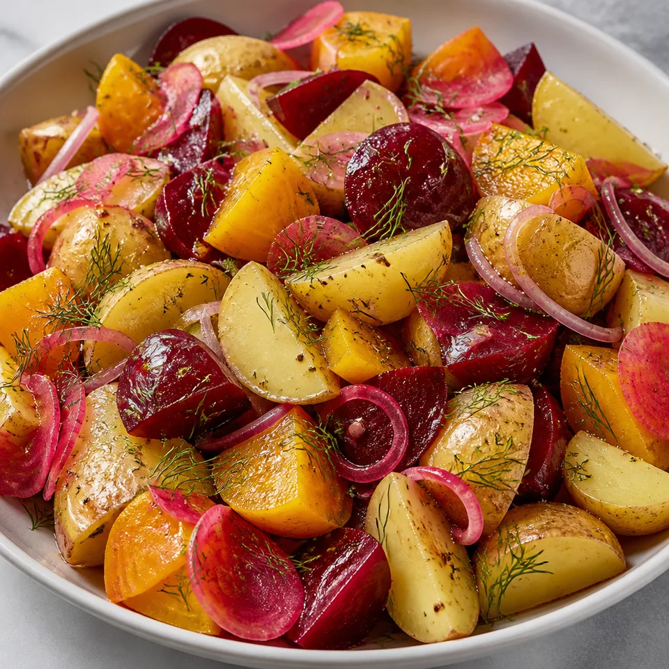 Roasted Beet and Potato Salad — serving inspiration