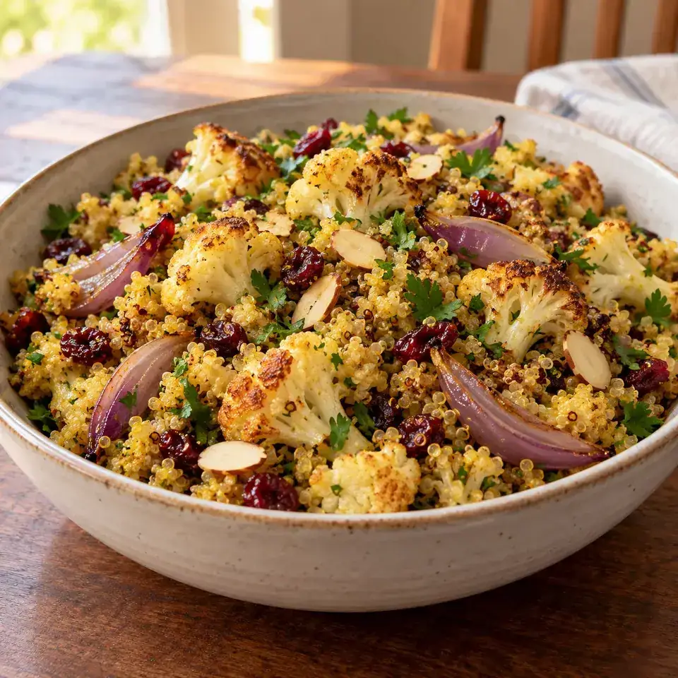 Roasted Cauliflower and Quinoa Salad — serving inspiration