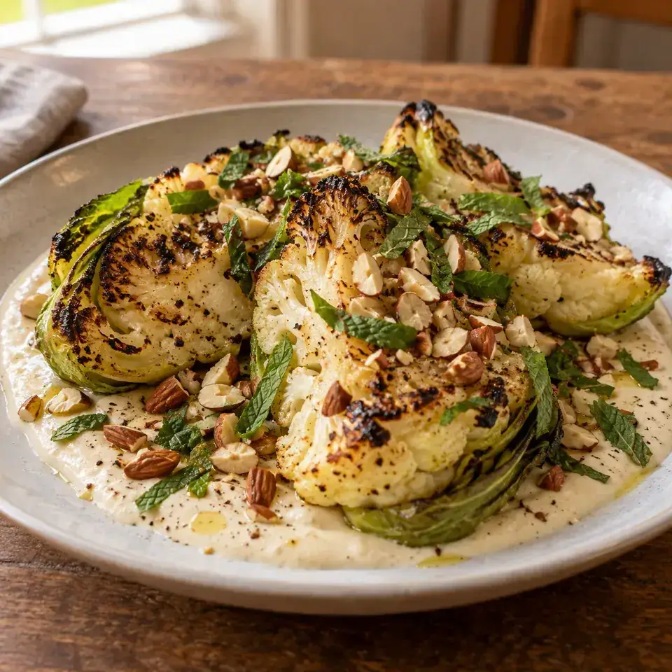 Roasted Cauliflower with Almond Sauce (Ester Restaurant) — serving inspiration