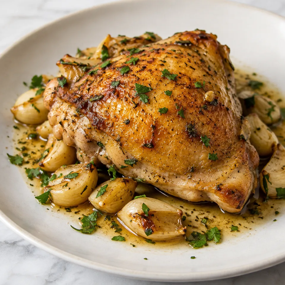 Roasted Chicken Thighs with Garlic — serving inspiration