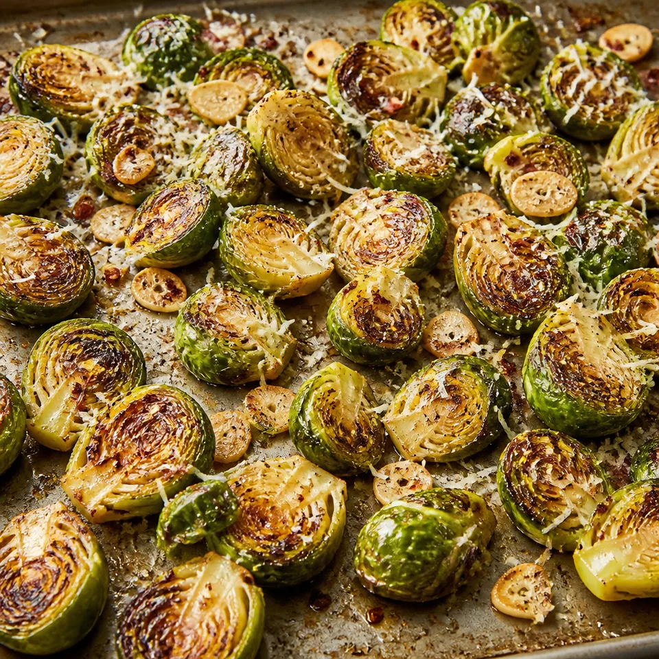 Roasted Garlic Brussels Sprouts — serving inspiration