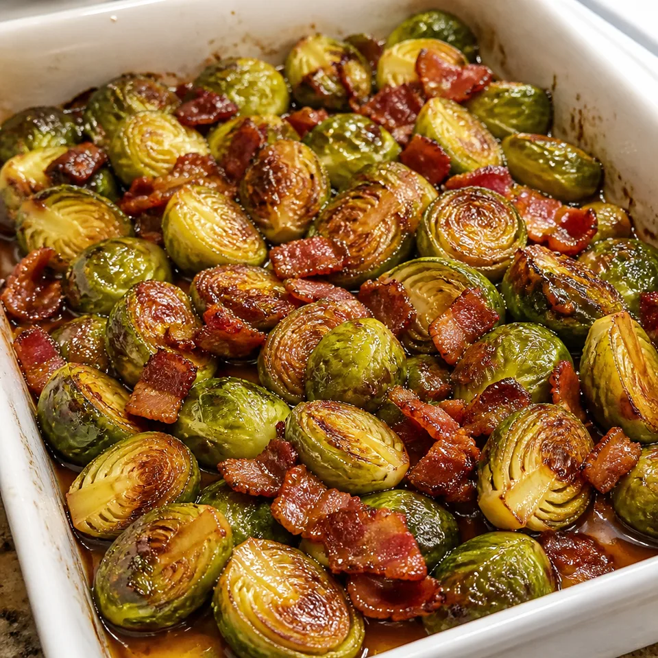 Roasted Maple Brussel Sprouts with Bacon — serving inspiration