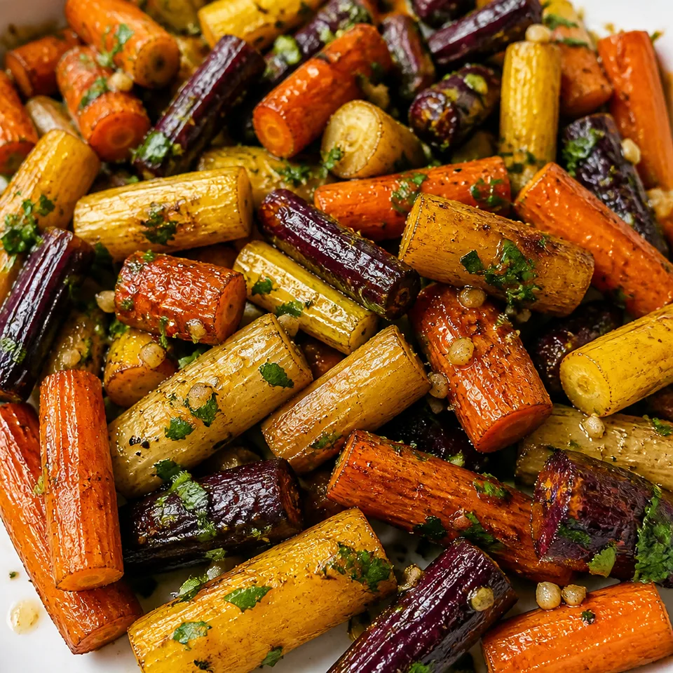 Roasted Rainbow Carrots with Ginger — serving inspiration