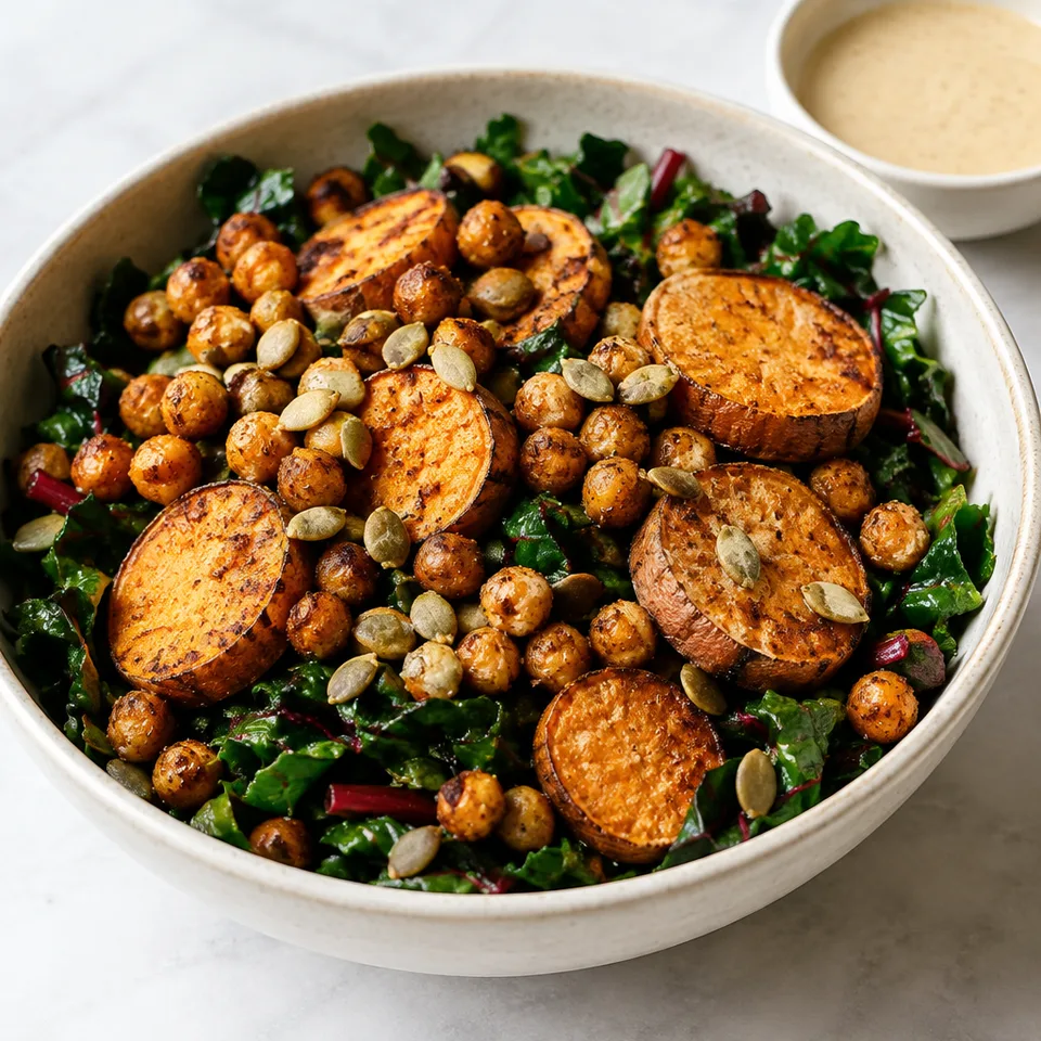 Roasted Sweet Potato & Chickpea Salad — serving inspiration