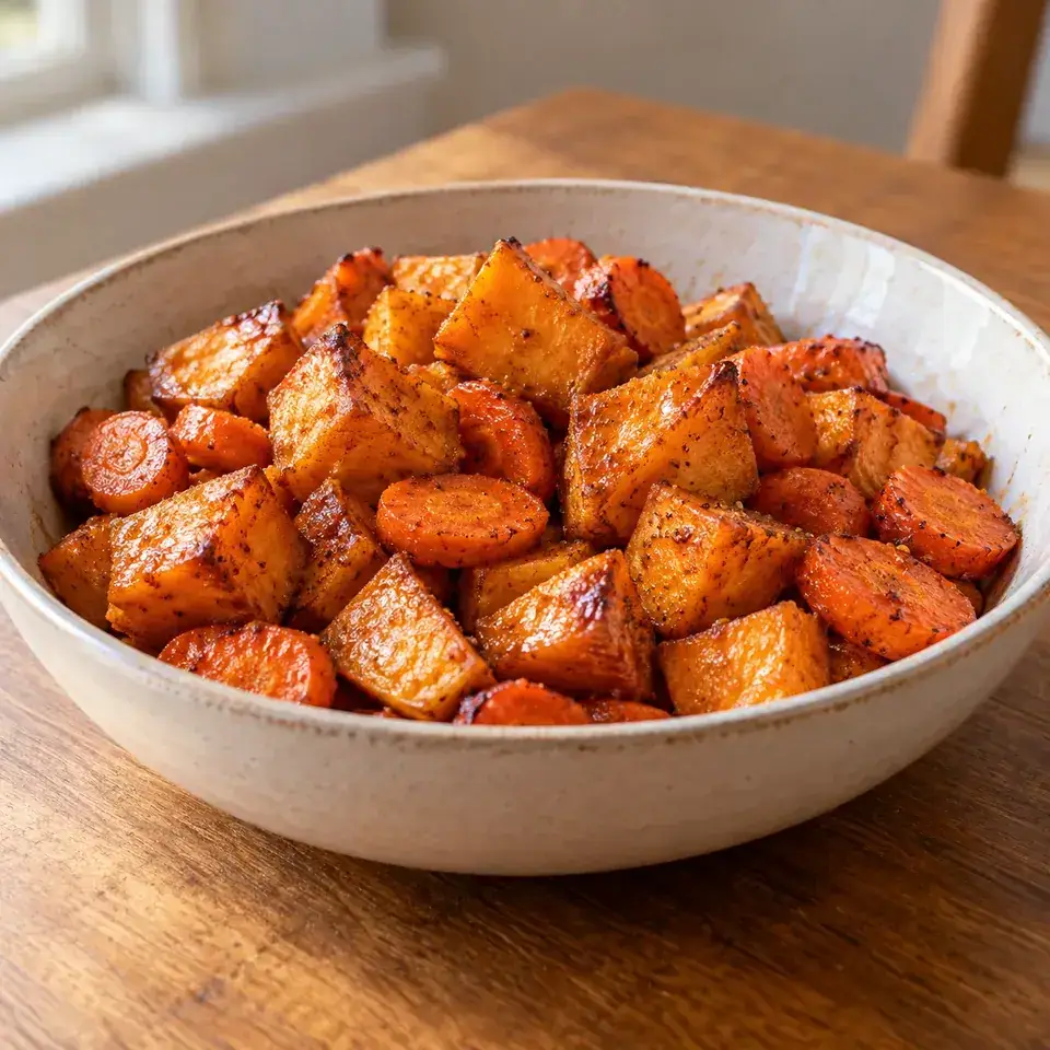 Roasted Sweet Potatoes and Carrots — serving inspiration