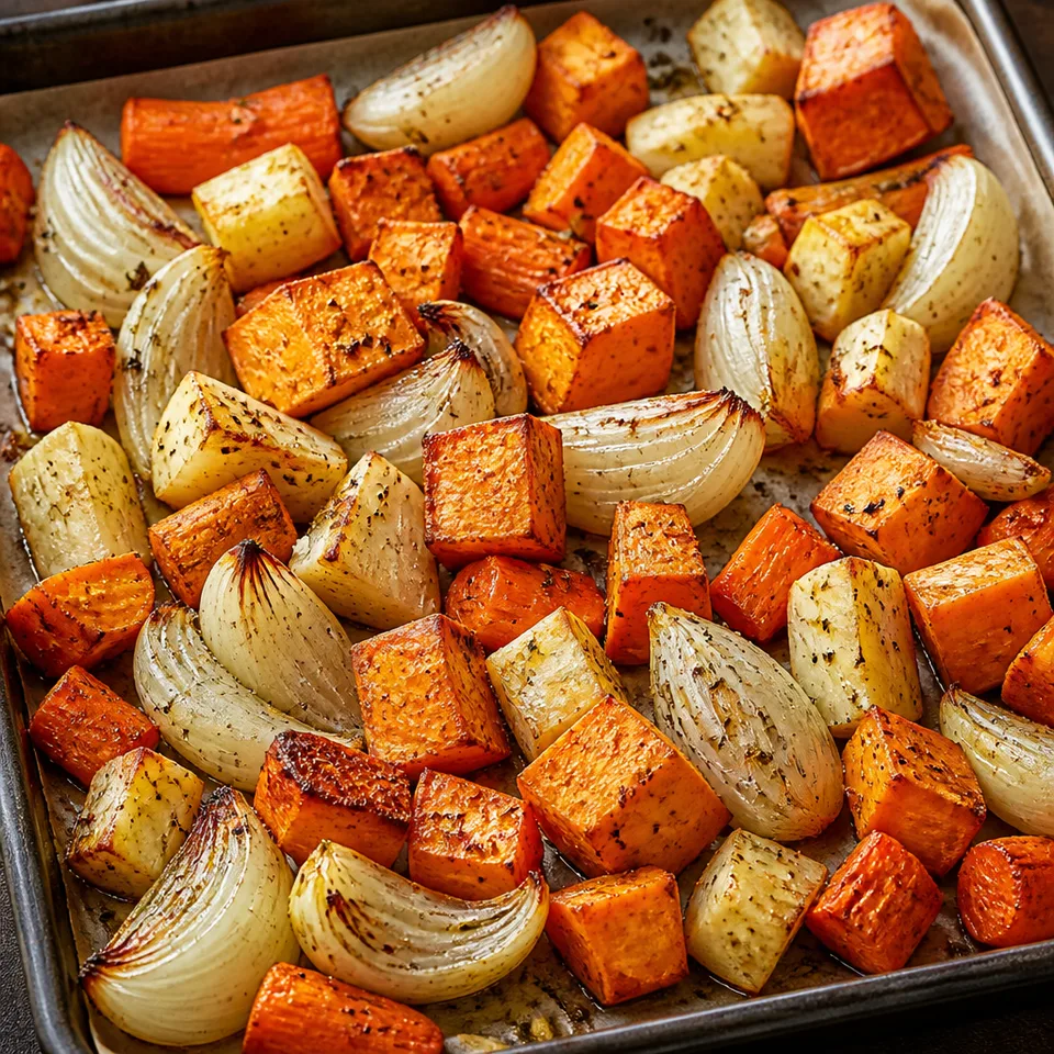 Roasted Sweet Potatoes with Parsnips and Carrots — serving inspiration