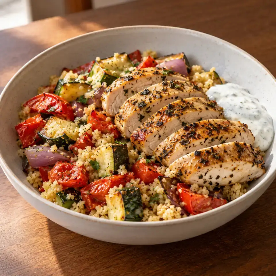 Roasted Vegetable Couscous Meal Prep — serving inspiration