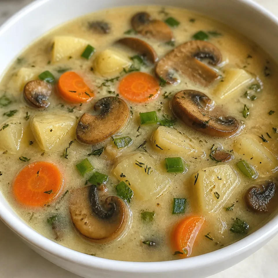 Russian Mushroom and Potato Soup Recipe — serving inspiration