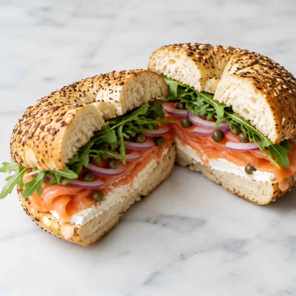 Salmon Cream Cheese Bagel — serving inspiration
